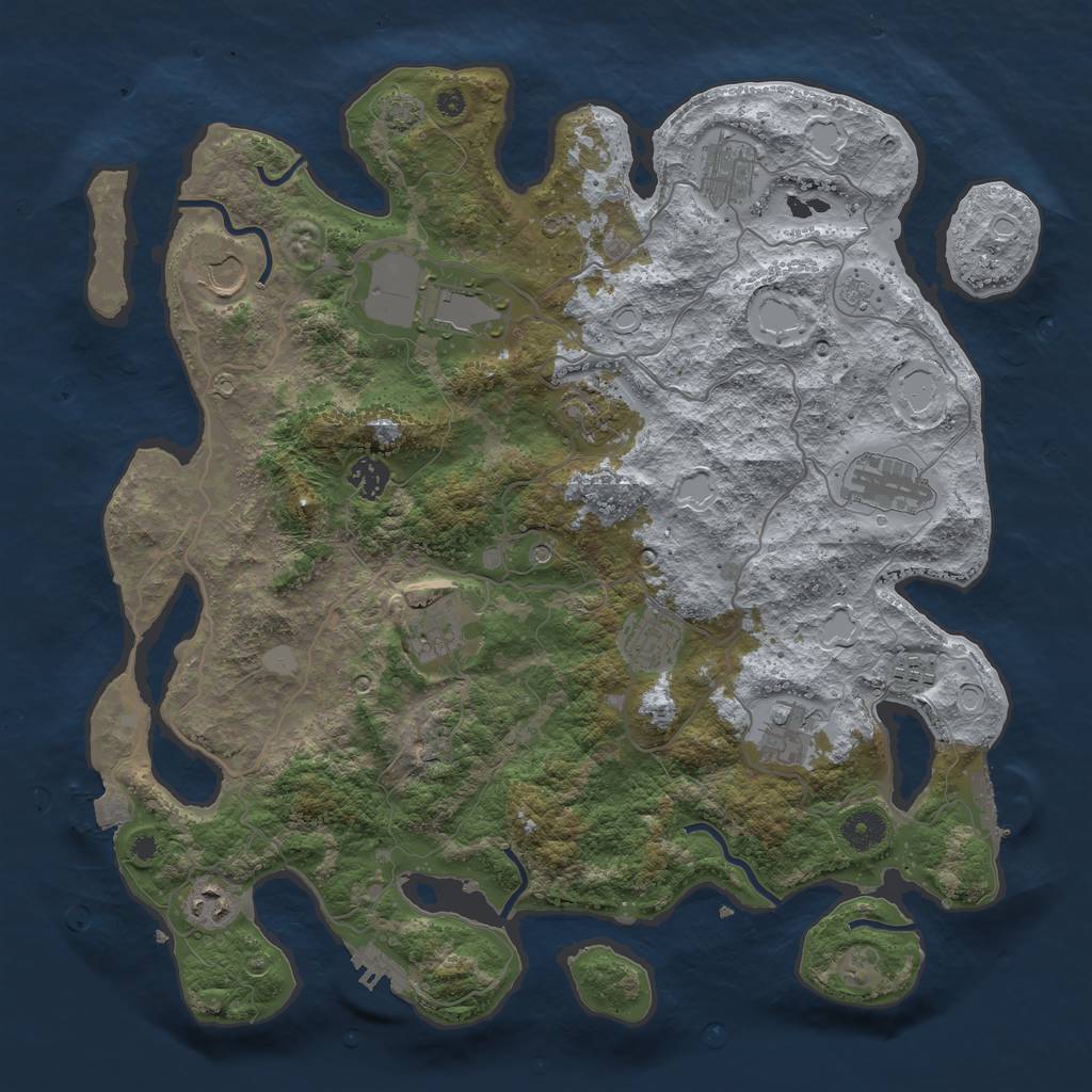 Rust Map: Procedural Map, Size: 4000, Seed: 2038576058, 19 Monuments