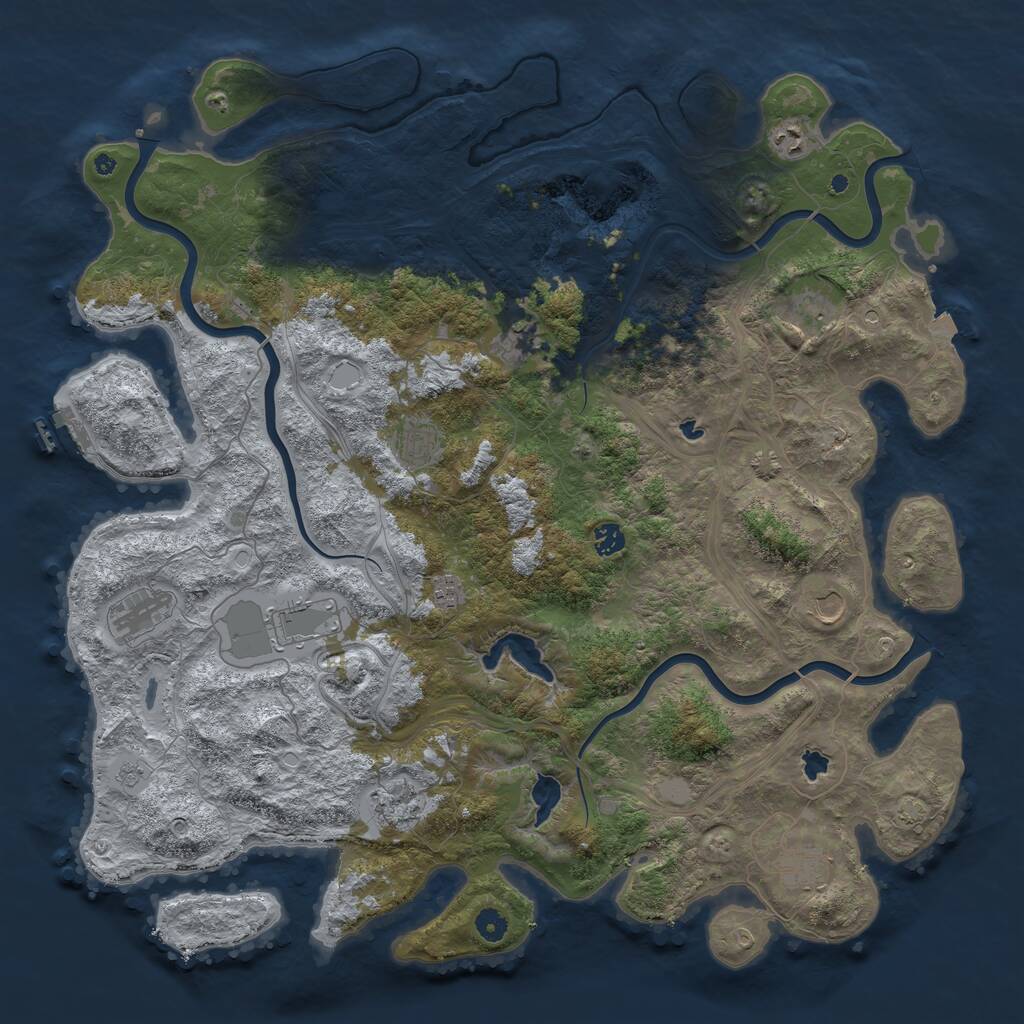 Rust Map: Procedural Map, Size: 4800, Seed: 749318858, 16 Monuments