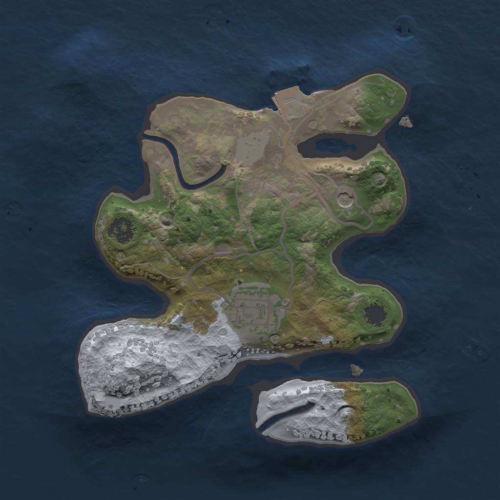Rust Map: Procedural Map, Size: 2000, Seed: 1542466232, 5 Monuments