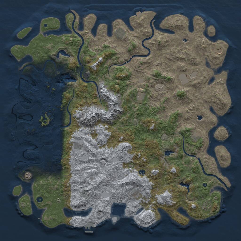 Rust Map: Procedural Map, Size: 6000, Seed: 1850882717, 17 Monuments