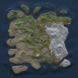 Thumbnail Rust Map: Procedural Map, Size: 3500, Seed: 1713287745, 17 Monuments