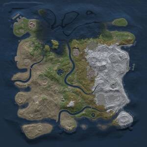 Thumbnail Rust Map: Procedural Map, Size: 3500, Seed: 1713287745, 13 Monuments