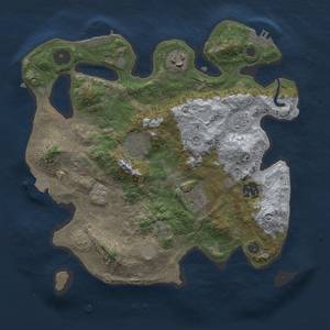 Thumbnail Rust Map: Procedural Map, Size: 3000, Seed: 1153770884, 13 Monuments