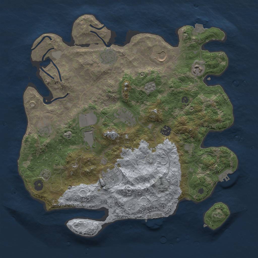 Rust Map: Procedural Map, Size: 3750, Seed: 898060138, 17 Monuments