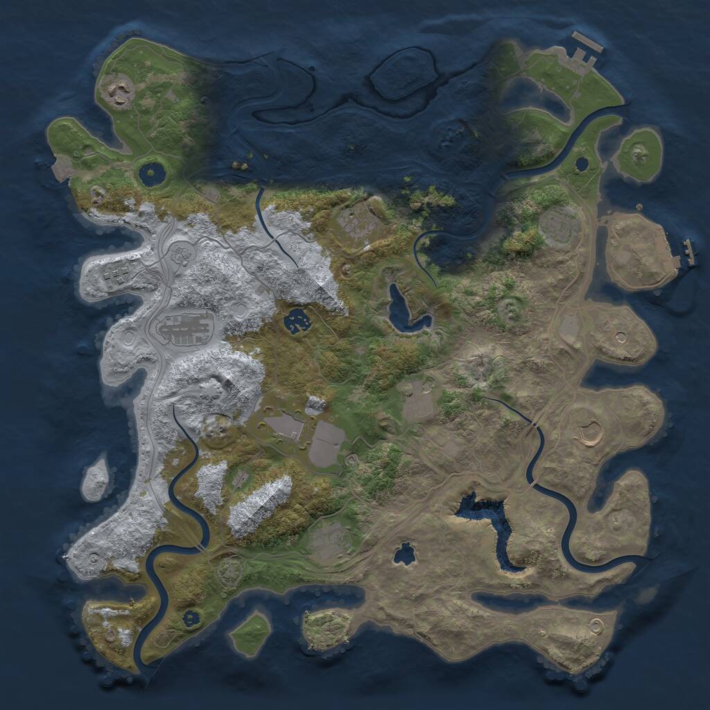 Rust Map: Procedural Map, Size: 4250, Seed: 5857043, 16 Monuments
