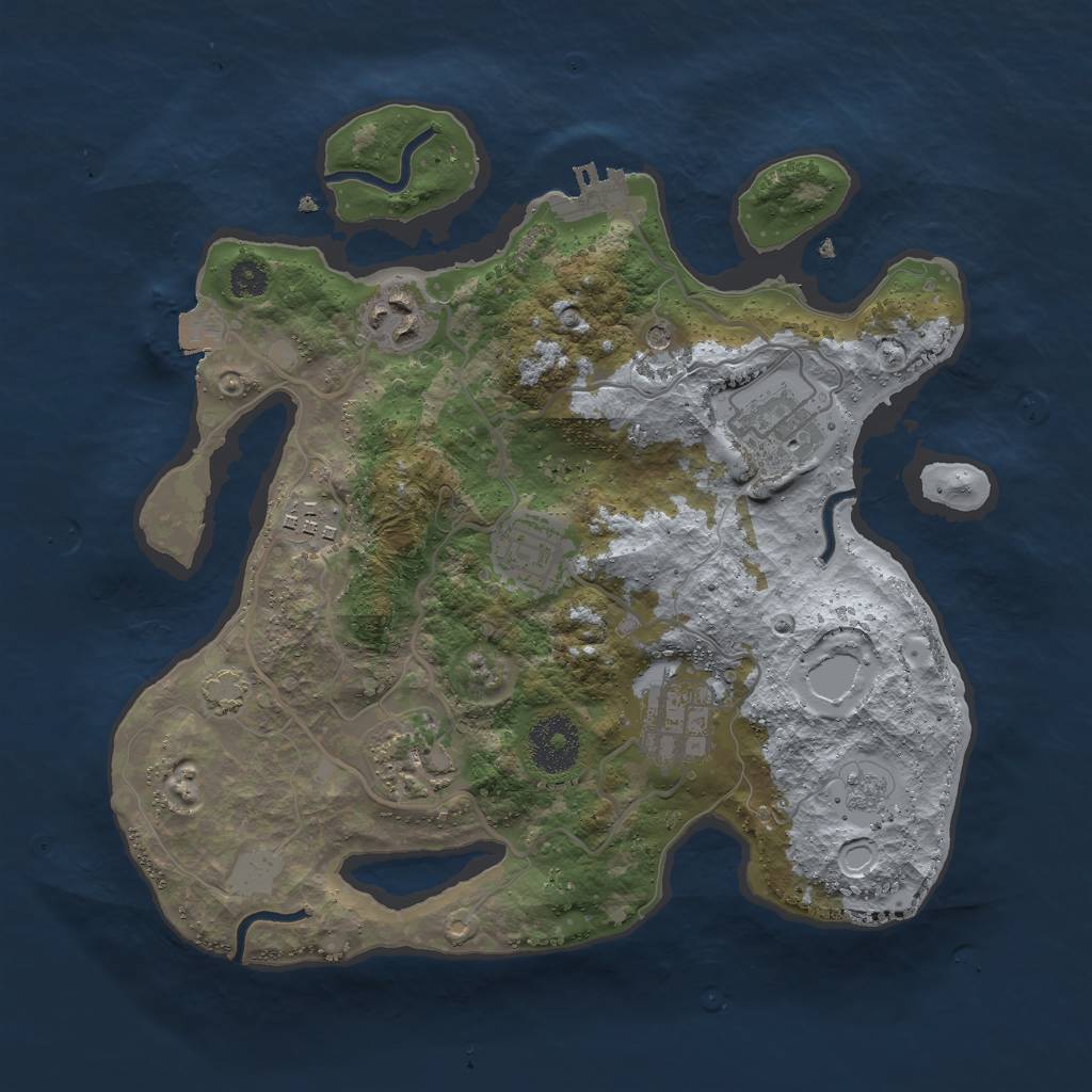 Rust Map: Procedural Map, Size: 3000, Seed: 638565739, 13 Monuments