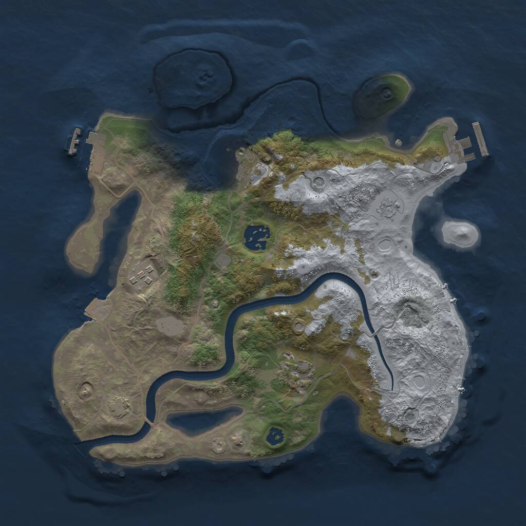 Rust Map: Procedural Map, Size: 3000, Seed: 638565739, 10 Monuments