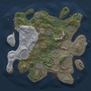 Thumbnail Rust Map: Procedural Map, Size: 3500, Seed: 1970127385, 17 Monuments