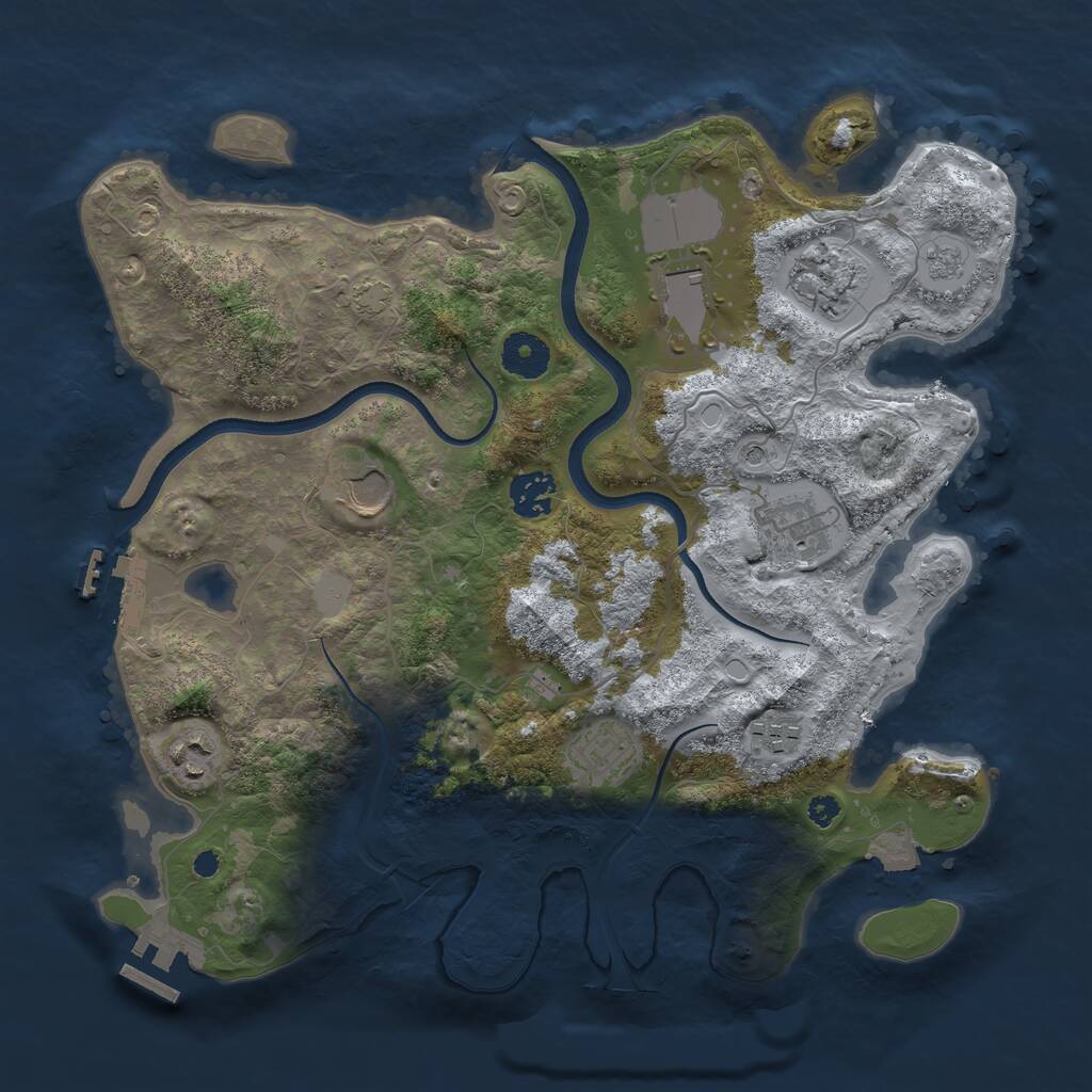 Rust Map: Procedural Map, Size: 3500, Seed: 122228654, 14 Monuments