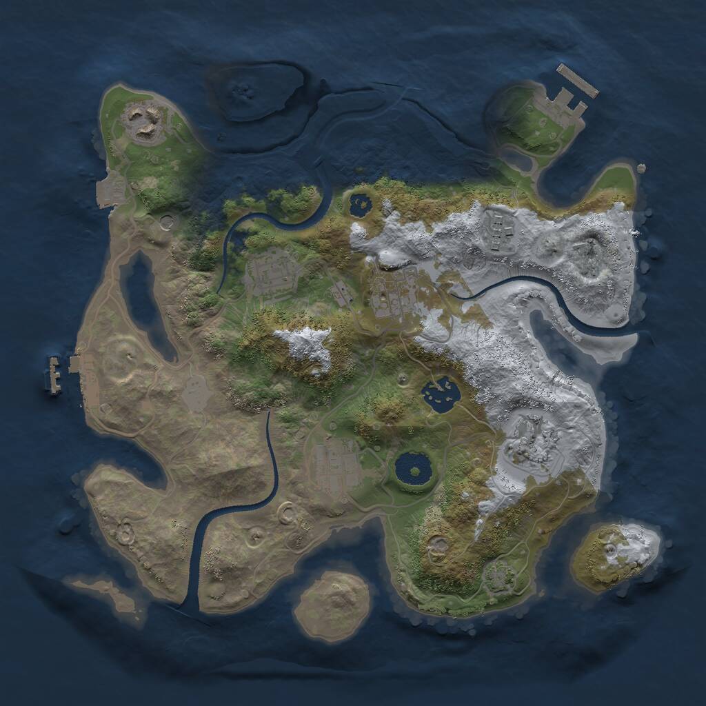 Rust Map: Procedural Map, Size: 3000, Seed: 1535812363, 12 Monuments