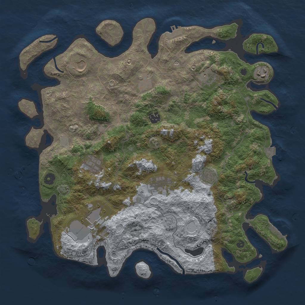 Rust Map: Procedural Map, Size: 4000, Seed: 236275420, 18 Monuments
