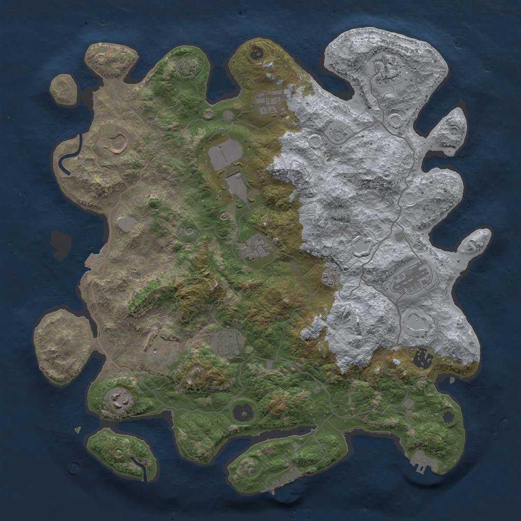 Rust Map: Procedural Map, Size: 4000, Seed: 1014016127, 19 Monuments