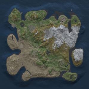 Thumbnail Rust Map: Procedural Map, Size: 3000, Seed: 1614798793, 13 Monuments