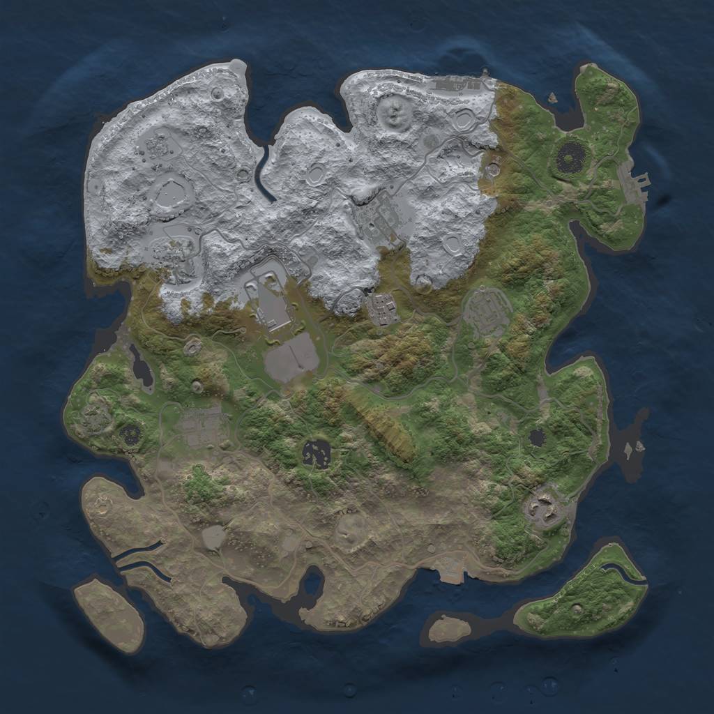 Rust Map: Procedural Map, Size: 3500, Seed: 905788481, 16 Monuments