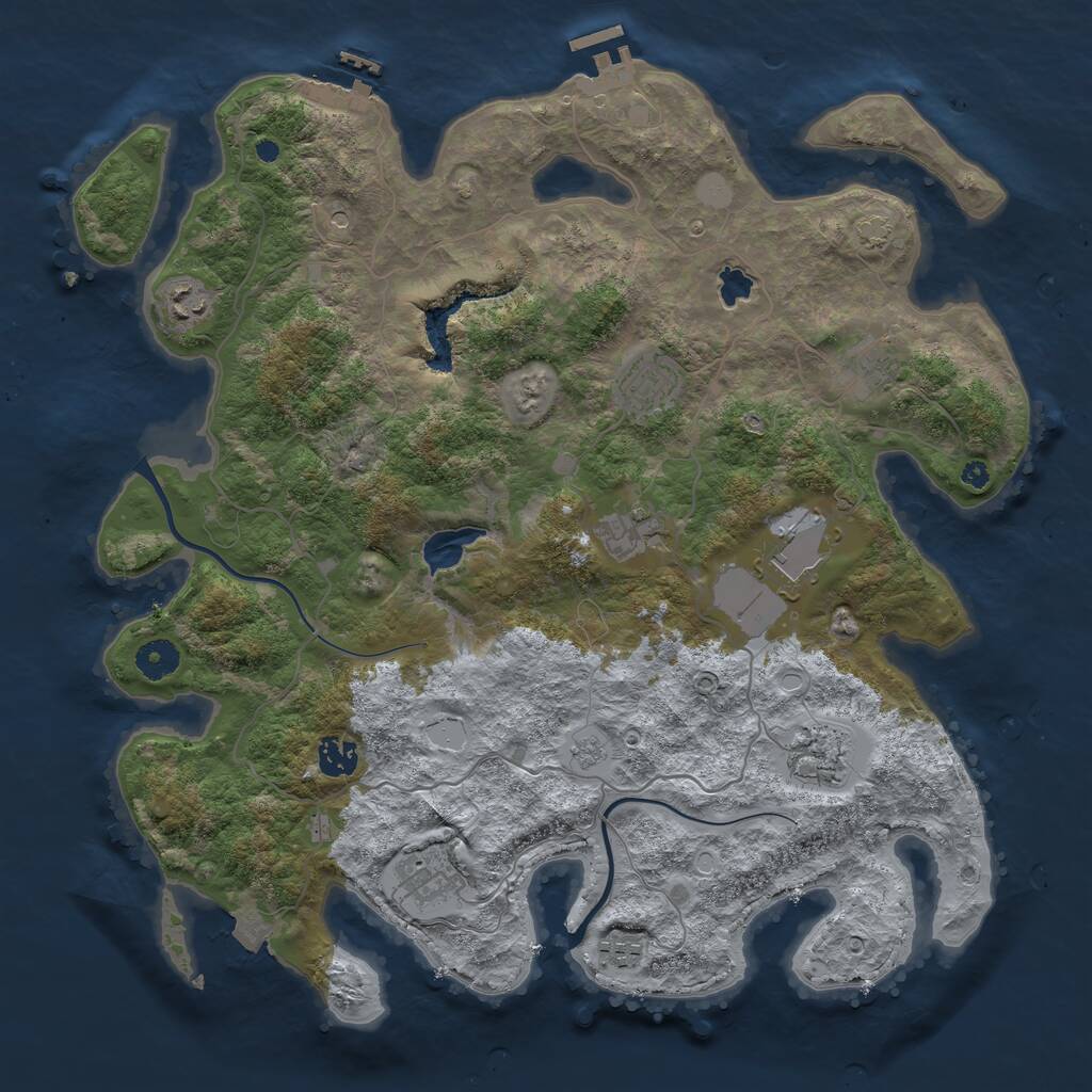 Rust Map: Procedural Map, Size: 4000, Seed: 836131419, 15 Monuments