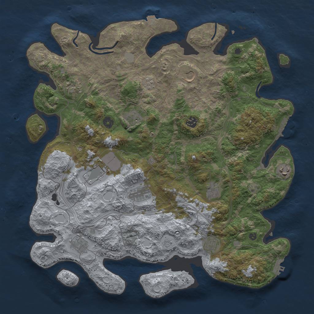 Rust Map: Procedural Map, Size: 4250, Seed: 779286564, 19 Monuments