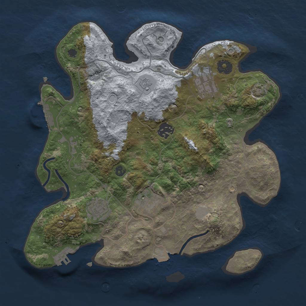 Rust Map: Procedural Map, Size: 3000, Seed: 302990837, 12 Monuments
