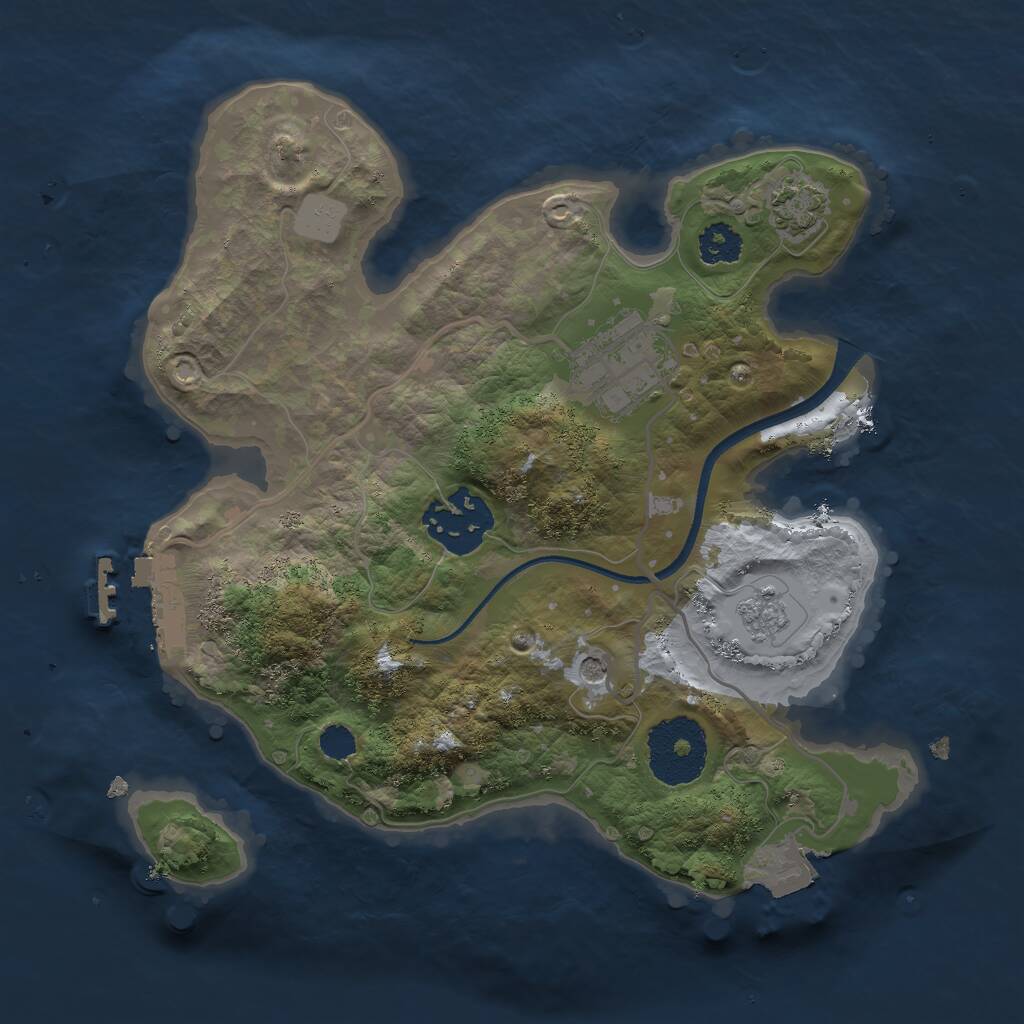 Rust Map: Procedural Map, Size: 2400, Seed: 404072757, 7 Monuments