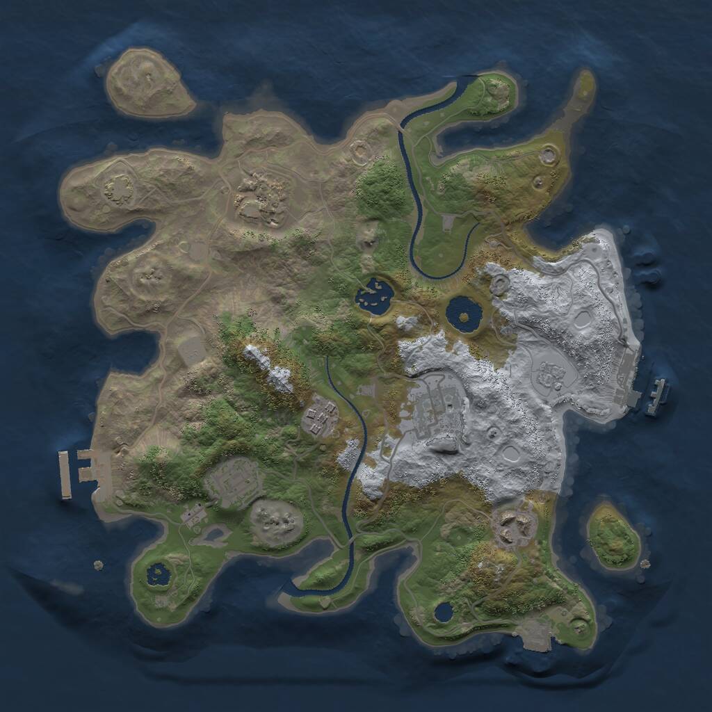 Rust Map: Procedural Map, Size: 3000, Seed: 1117342353, 11 Monuments