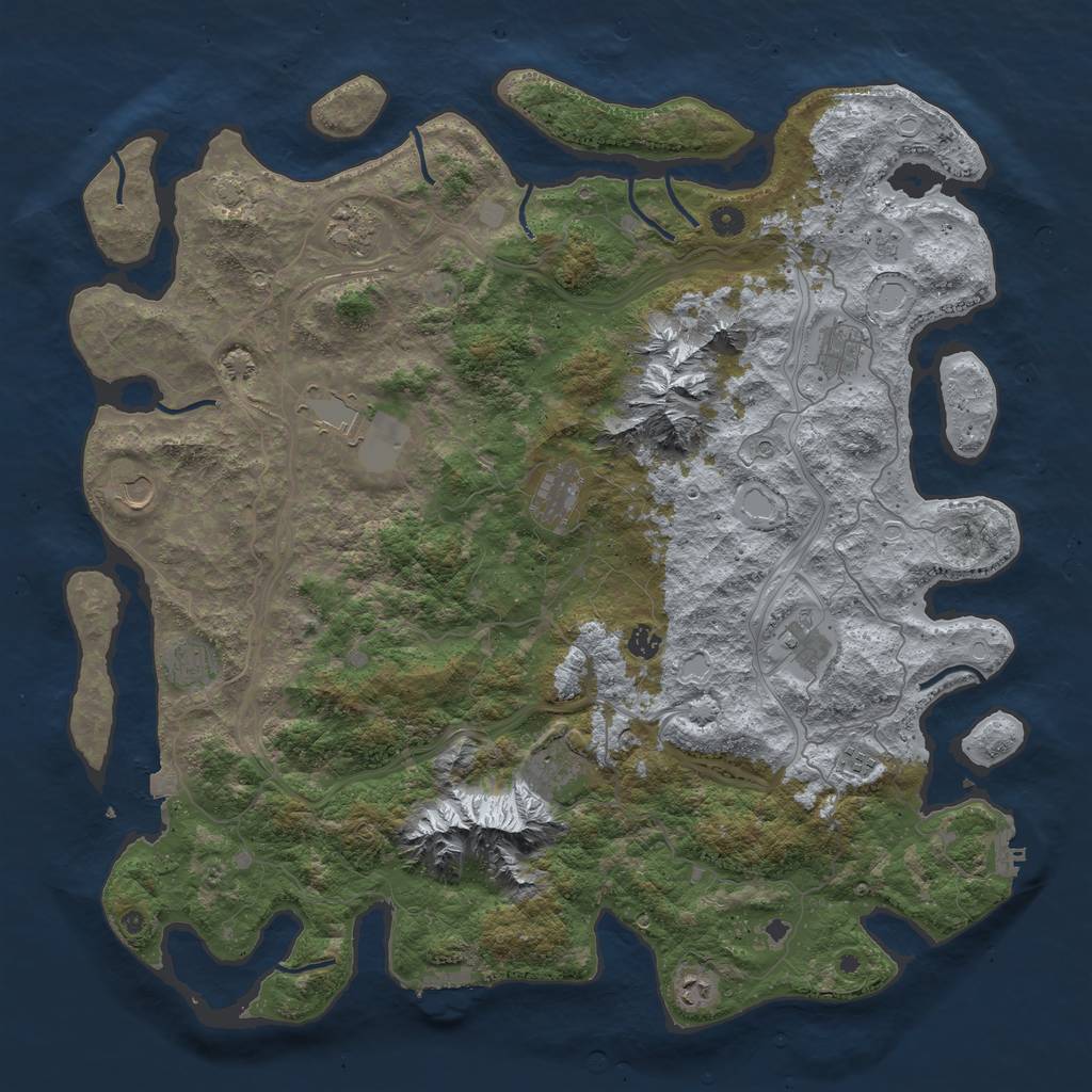 Rust Map: Procedural Map, Size: 5000, Seed: 1829504740, 19 Monuments