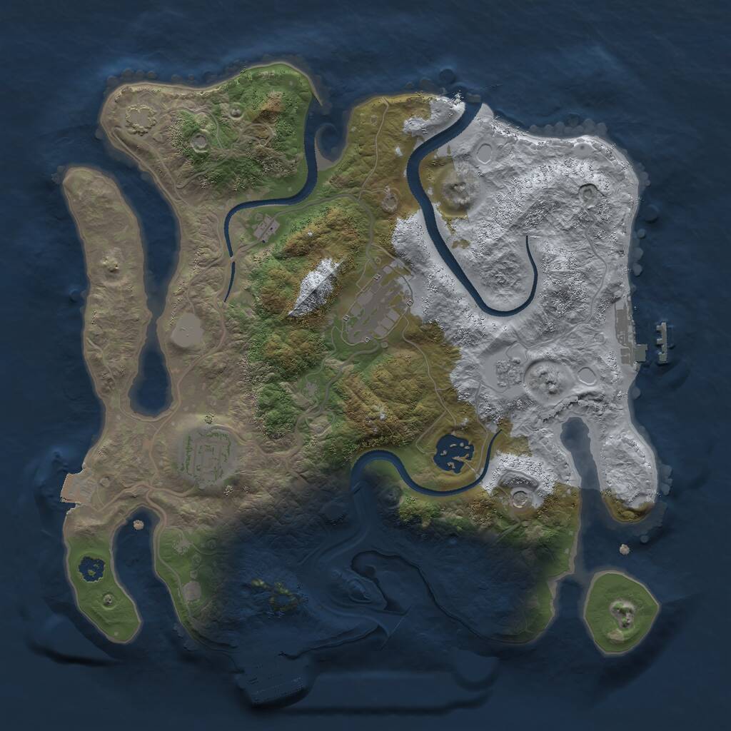 Rust Map: Procedural Map, Size: 2900, Seed: 857618360, 9 Monuments