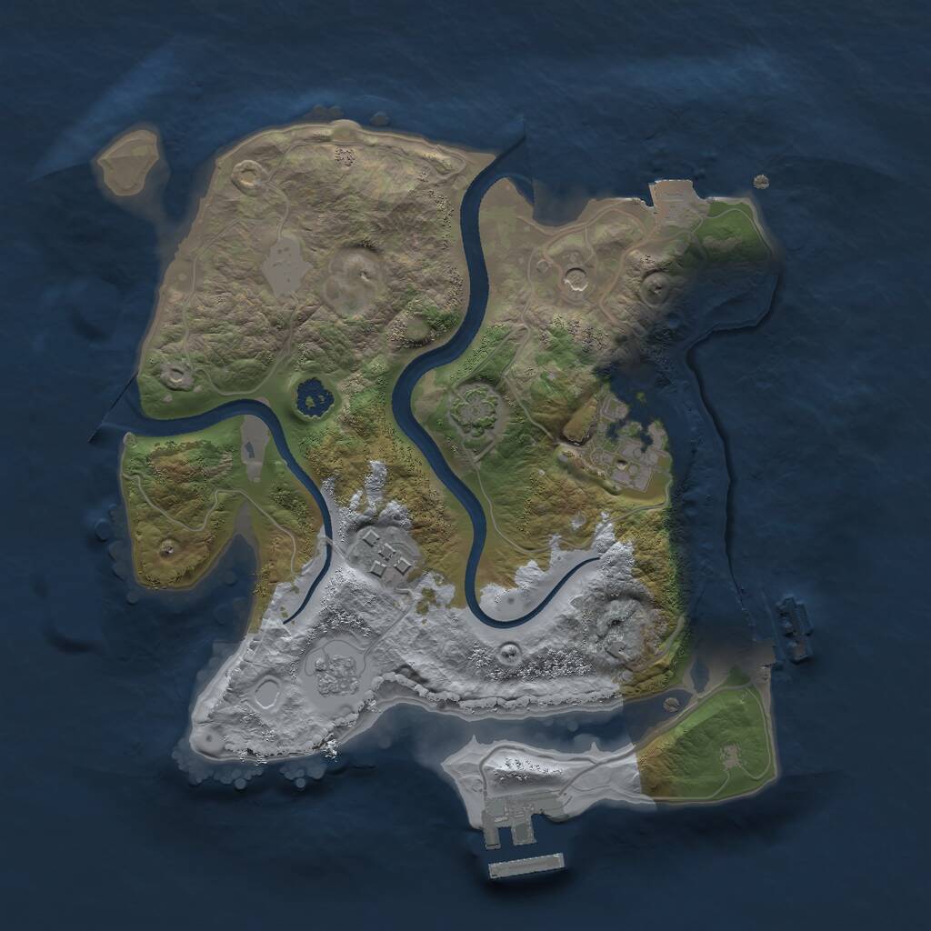 Rust Map: Procedural Map, Size: 2500, Seed: 23231234, 8 Monuments