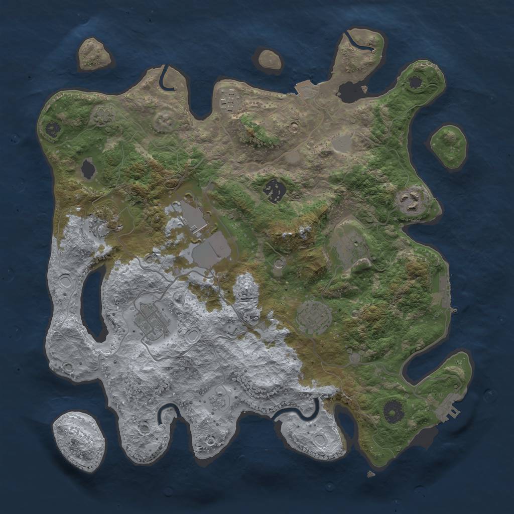 Rust Map: Procedural Map, Size: 3505, Seed: 1893191564, 16 Monuments