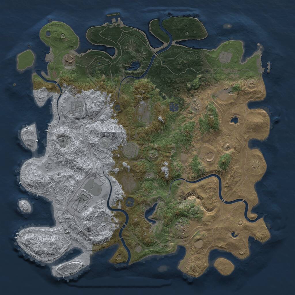 Rust Map: Procedural Map, Size: 4500, Seed: 1999215865, 19 Monuments