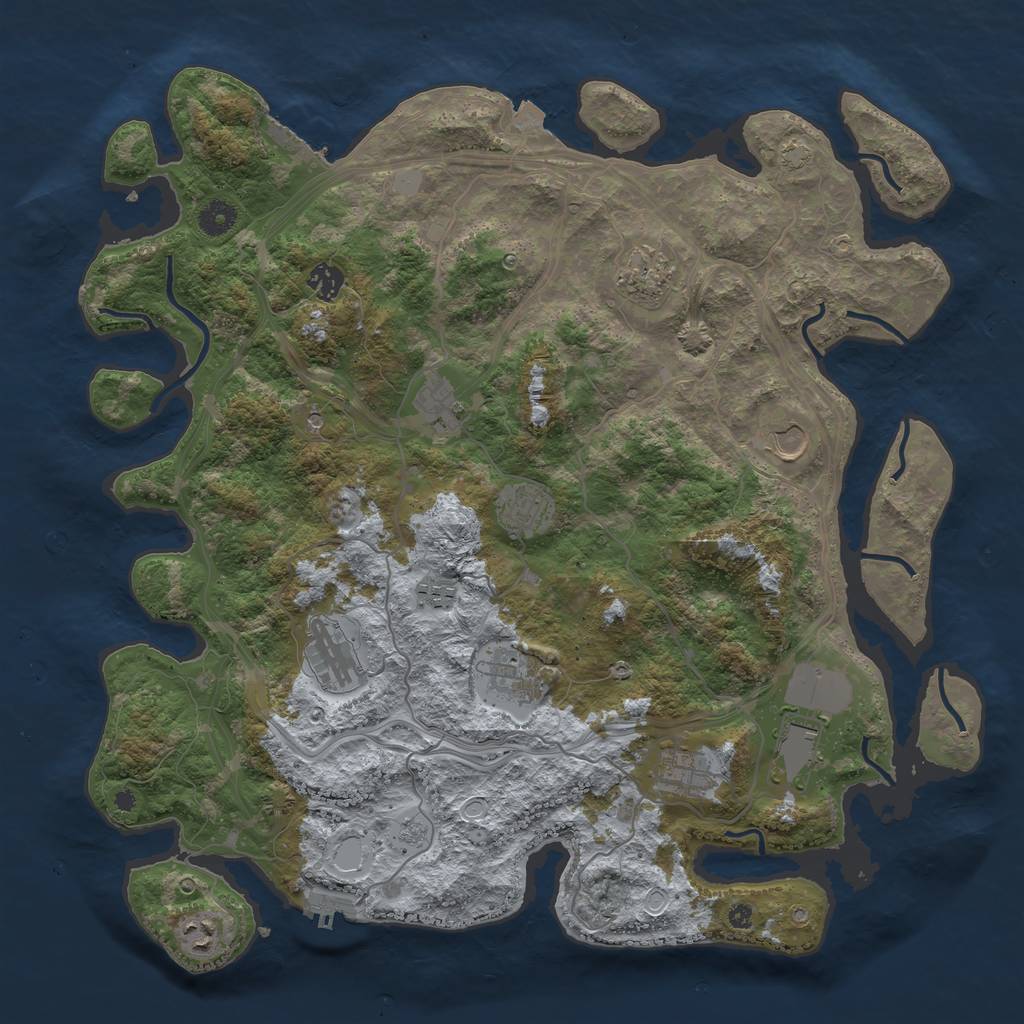 Rust Map: Procedural Map, Size: 4250, Seed: 1684, 19 Monuments