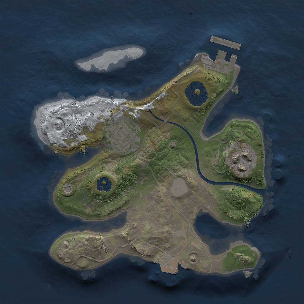 Rust Map: Procedural Map, Size: 2000, Seed: 2138165131, 4 Monuments