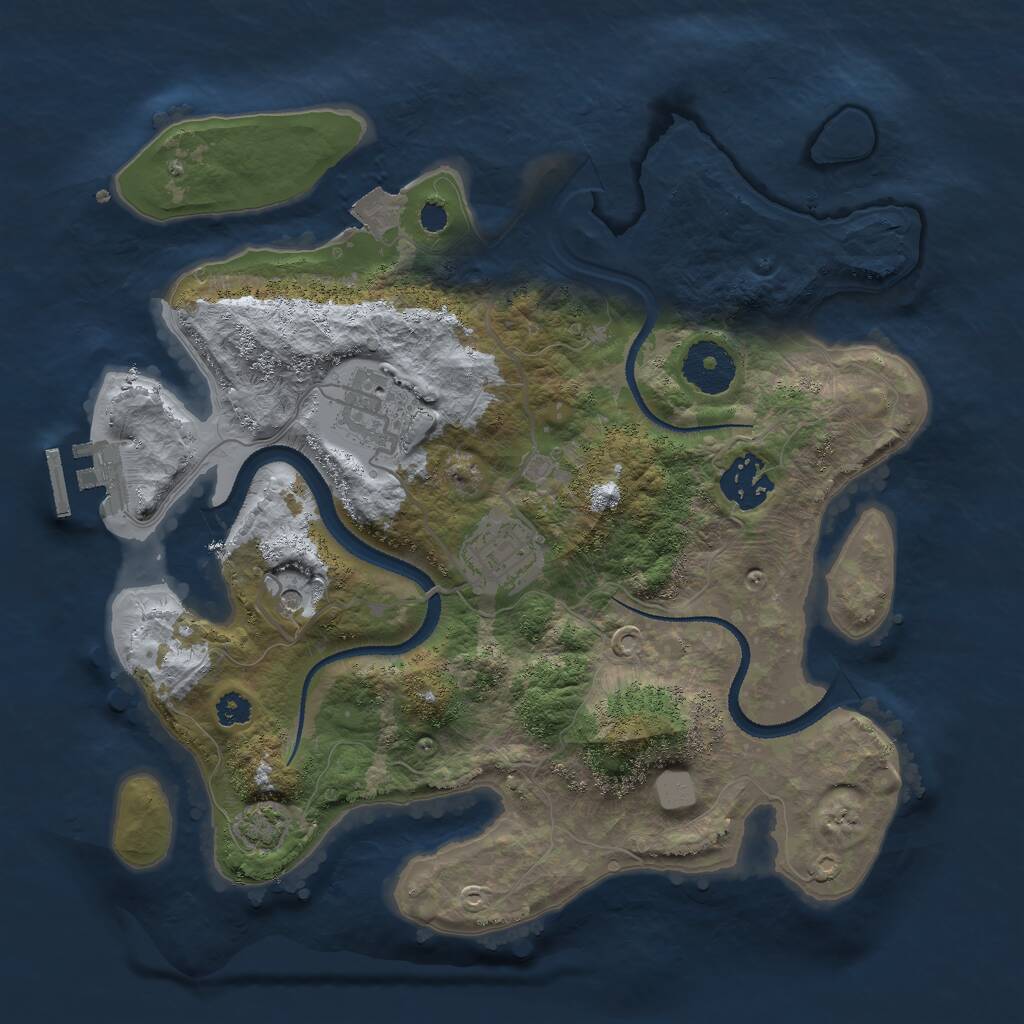 Rust Map: Procedural Map, Size: 3000, Seed: 9573157, 7 Monuments