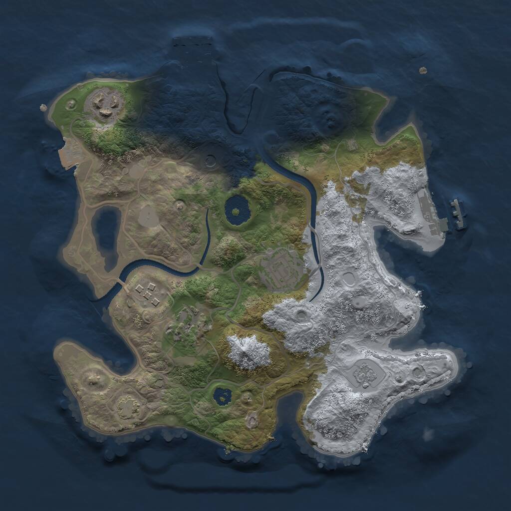 Rust Map: Procedural Map, Size: 2750, Seed: 1785366339, 10 Monuments