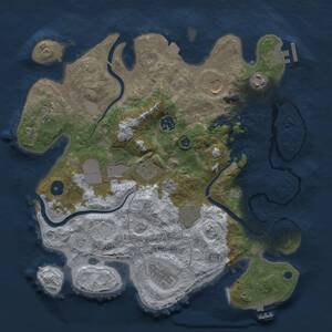 Thumbnail Rust Map: Procedural Map, Size: 3500, Seed: 6942027, 15 Monuments