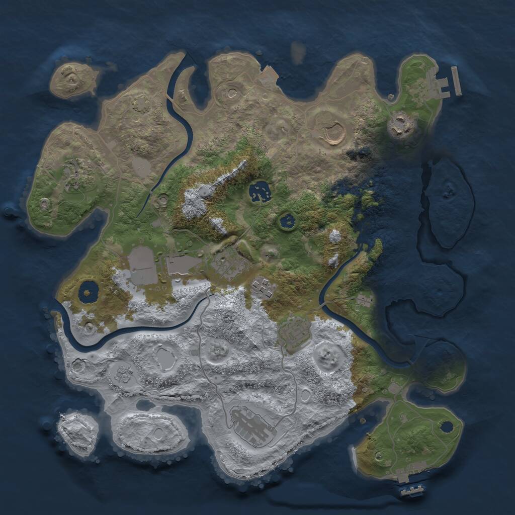 Rust Map: Procedural Map, Size: 3500, Seed: 6942027, 15 Monuments