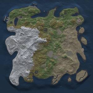 Thumbnail Rust Map: Procedural Map, Size: 3800, Seed: 709871169, 15 Monuments