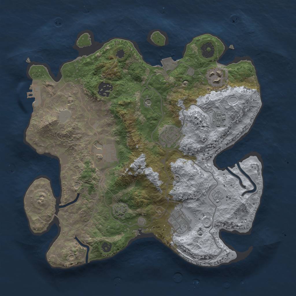 Rust Map: Procedural Map, Size: 3000, Seed: 312063, 13 Monuments
