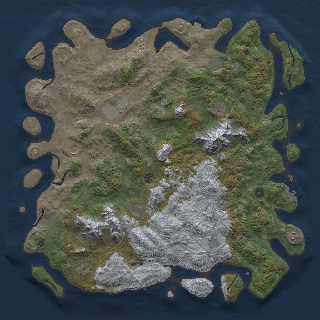 Rust Map: Procedural Map, Size: 5000, Seed: 120124, 19 Monuments