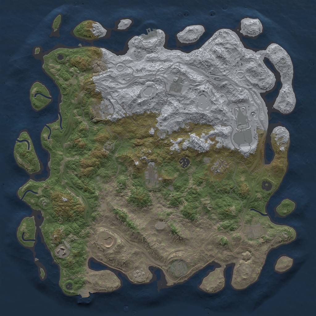 Rust Map: Procedural Map, Size: 4500, Seed: 4789479, 18 Monuments
