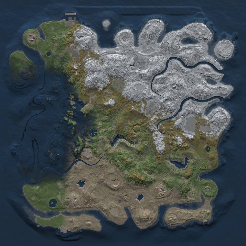 Rust Map: Procedural Map, Size: 4500, Seed: 557689449, 16 Monuments