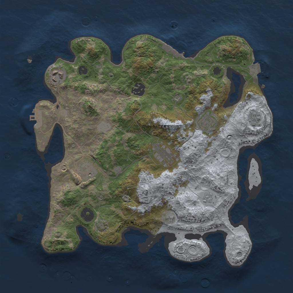 Rust Map: Procedural Map, Size: 3300, Seed: 5777546, 14 Monuments