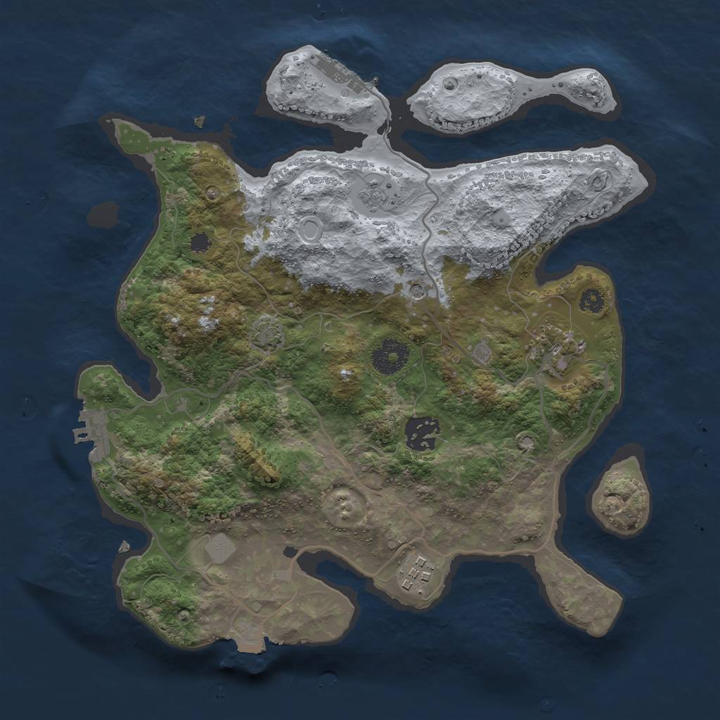 Rust Map: Procedural Map, Size: 3000, Seed: 16542132, 11 Monuments