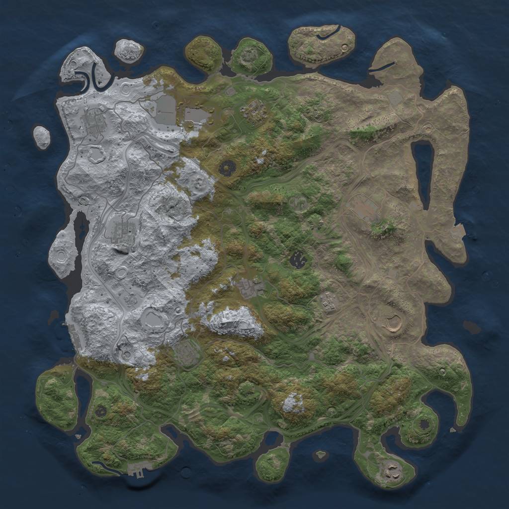 Rust Map: Procedural Map, Size: 4500, Seed: 439876133, 19 Monuments