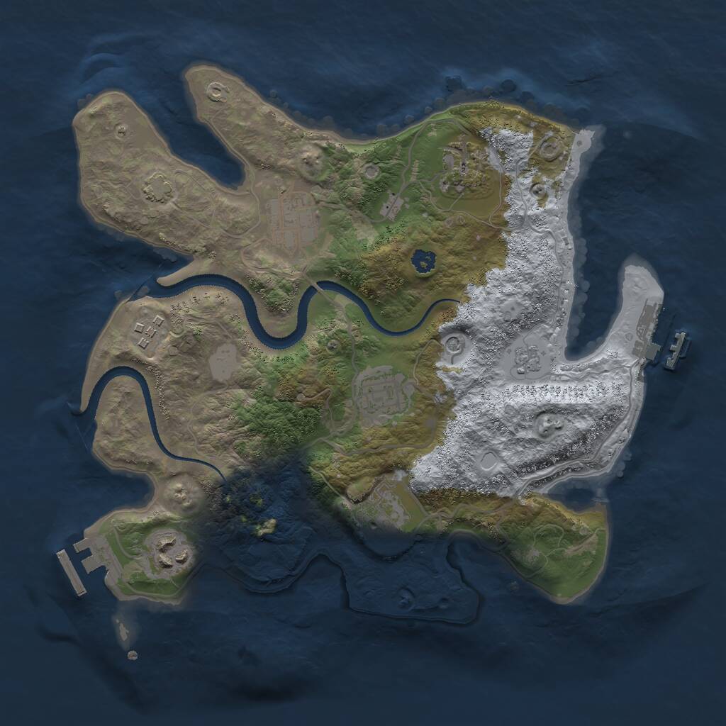 Rust Map: Procedural Map, Size: 3000, Seed: 1188029360, 12 Monuments