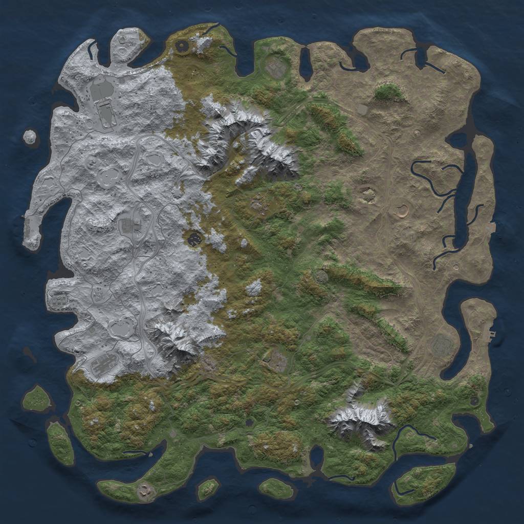 Rust Map: Procedural Map, Size: 6000, Seed: 13666, 19 Monuments