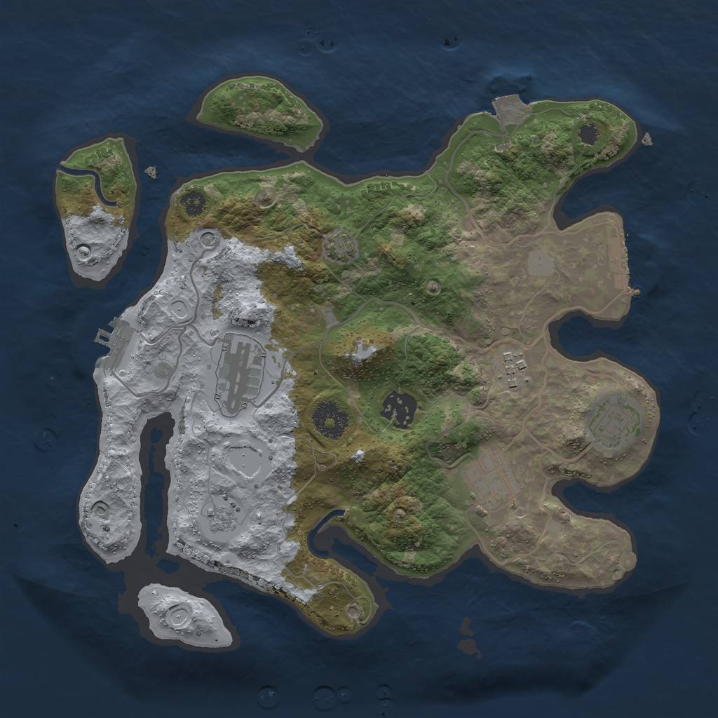 Rust Map: Procedural Map, Size: 3000, Seed: 350413206, 13 Monuments