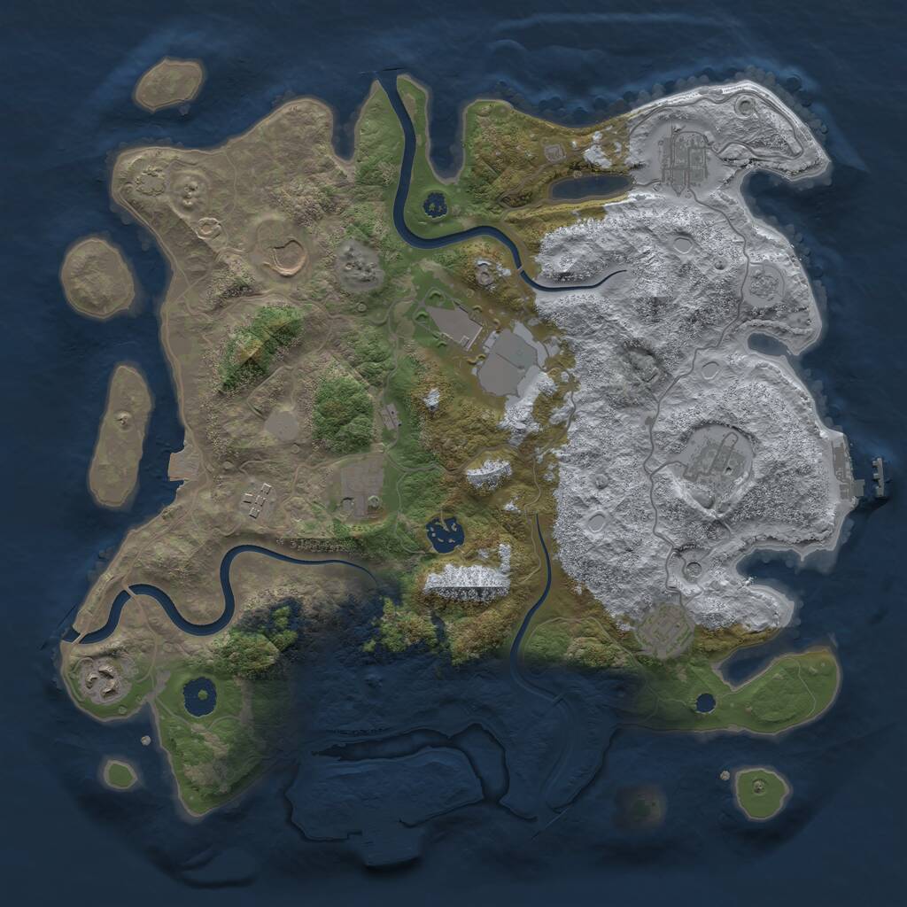Rust Map: Procedural Map, Size: 3750, Seed: 244487463, 15 Monuments