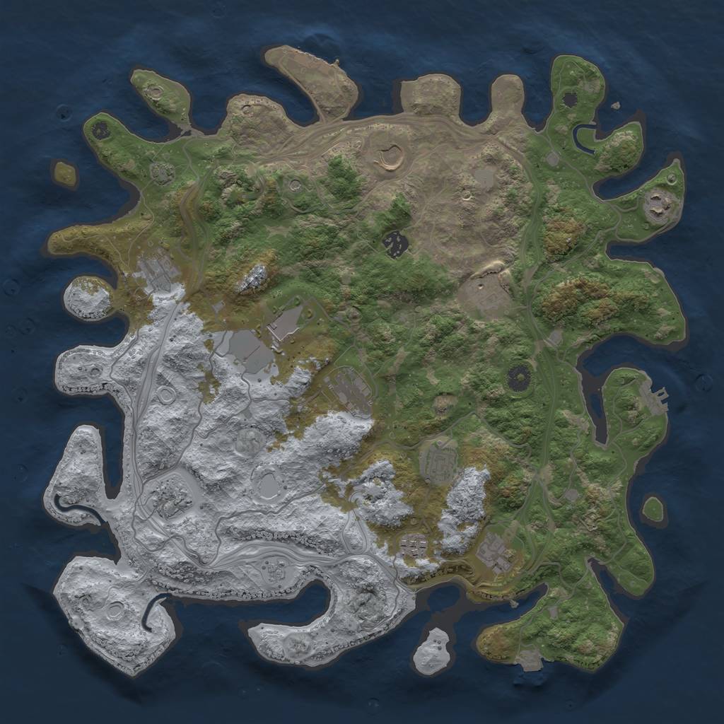Rust Map: Procedural Map, Size: 4250, Seed: 1540329855, 19 Monuments