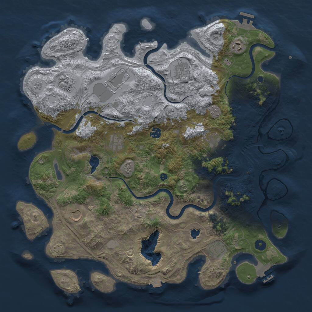 Rust Map: Procedural Map, Size: 4250, Seed: 84561572, 16 Monuments