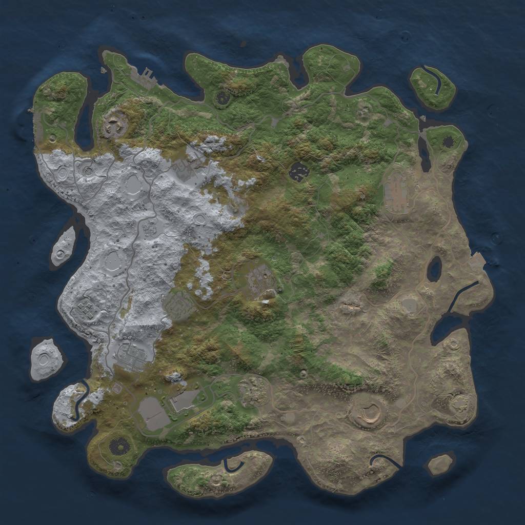 Rust Map: Procedural Map, Size: 4100, Seed: 75825, 19 Monuments