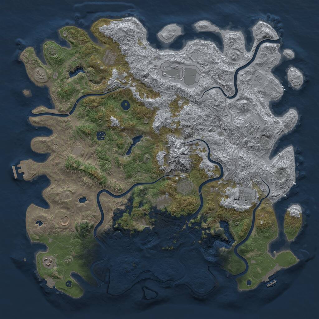 Rust Map: Procedural Map, Size: 5000, Seed: 235728552, 16 Monuments
